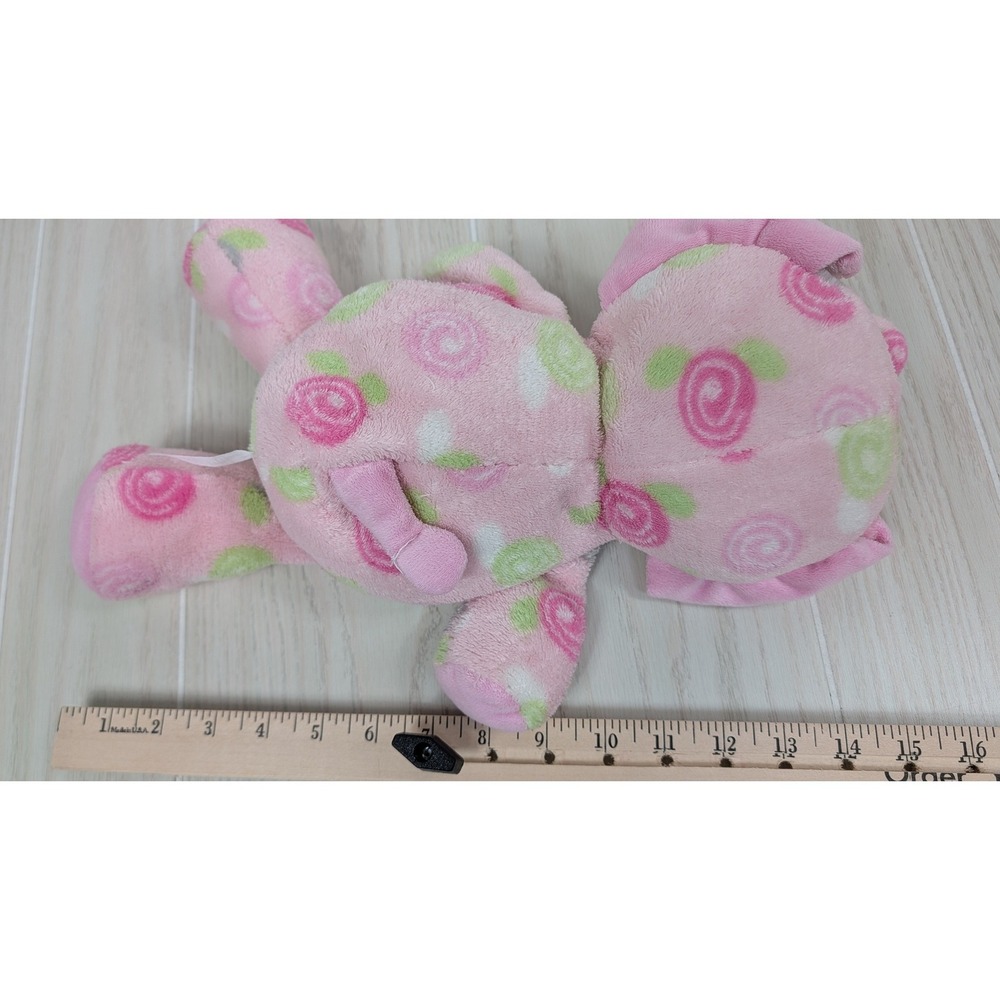 Nursery Rhyme Elephant Plush Pink Floral Swirls Soft Stuffed Animal Baby Toy - Picture 2 of 4